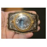 Western Coin Holder Belt Buckle