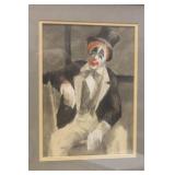Etching of a clown