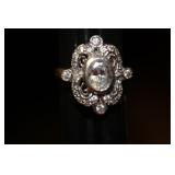 A 10Kt White Gold and Cz Ring