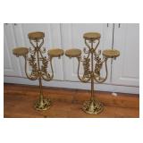 Pair of Gold Gilted Candle Holder