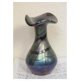 Spider Web Design Iridescent Vase