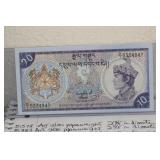 Bhutan 10 Ngultrum Bank Note