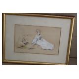 Signed Old Pastel