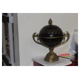Ormolu Ruby Red Bowl Center Piece