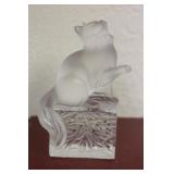 Lalique Cat on Pedestal