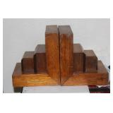 Pair of Solid Oak Wooden Bookends