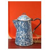 A Vintage Farmhouse Enamel Coffee Pot