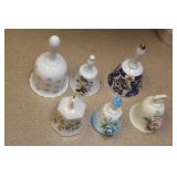 Lot of 6 Ceramic Holiday Bells