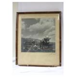 Vintage Framed Japanese Black and White Photograph