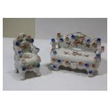 An Occupied Japan Ceramic Sofa and Chair