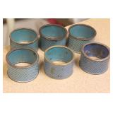 Set of 6 Antique Chinese Cloisonne Napkin Rings