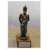 Metal Soldier on Wooden Stand