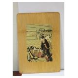 A Japanese Print on a Bamboo Panel
