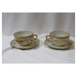 Set of Two Vintage Japanese Cup and Saucer