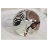 Swedish Hanne Dreutler Swirl Art Glass Paperweight