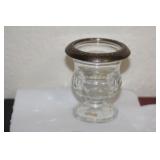 Sterling Rim Glass Urn