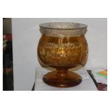 Amber Chalice Center Bowl