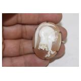 Antique Sterling Silver Cameo Brooch