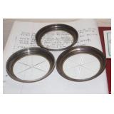 Lot of 3 Sterling Rim Coasters