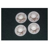 Set of 4 Staffordshire Cups and Saucers