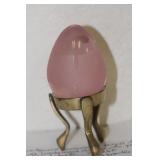 Etched Glass Egg with Stand