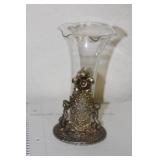 Gold Plated and Clear Glass Vase