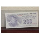 Moldova 200 Cupon Bank Note