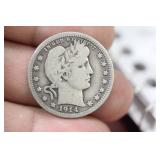 1914 Barber Silver Quarter