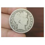 1902 Barber Silver Half Dollar