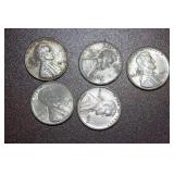 Lot of 5 Steel Cents