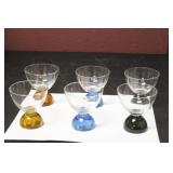 Three Sets of 2 Colour Base Glasses