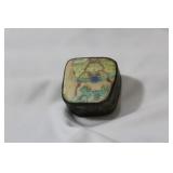 Chinese Porcelain Top Metal Pill or Trinket Box