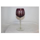 A Cut Glass Amethyst Stem Goblet