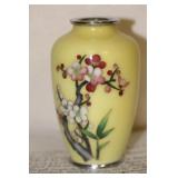 Antique Japanese Silver Wire Cloisonne Vase