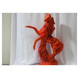A Ceramic Red Horse Statue