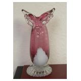 Control Bubble Art Glass Owl Vase