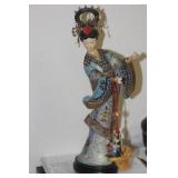 Chinese Cloisonne Beauty on Stand