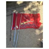 Cardinal flag with flag poles