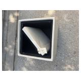 White leather small ottoman with storage