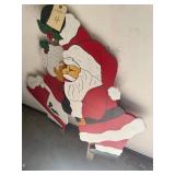 Wooden outdoor Christmas decor Santa & mrs clause