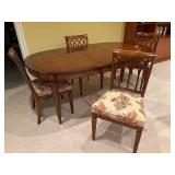 Table with Leaf and Four Chairs