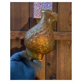 Amber Glass Quilted Diamond Replacement Chimney Hurricane Lamp Shade Lot Amber Glass Quilted Diamond Replacement Chimney Hurricane Lamp Shade Lot