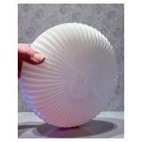 Ceiling Mount Round Light Shade W Diamond Pattern, Milk Glass Globes & More Ceiling Mount Round Light Shade W Diamond Pattern, Milk Glass Globes & More