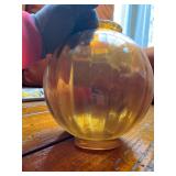 Hand-Blown Amber Glass Lamp Globes & Milk Glass Globe Lot Hand-Blown Amber Glass Lamp Globes & Milk Glass Globe Lot