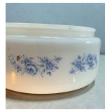 Milk Glass Lamp Shade W Blue Floral Rose Pattern Milk Glass Lamp Shade W Blue Floral Rose Pattern