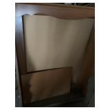 Wood Dresser Mirror Frame & 4 Tier Metal Shelving Unit W:Wood Grain Sides Wood Dresser Mirror Frame & 4 Tier Metal Shelving Unit W:Wood Grain Sides