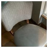 Wood Metal Swivel Bar Stool W Upholstered Back & Seat - Set of 2 (2) Wood Metal Swivel Bar Stool W Upholstered Back & Seat - Set of 2 (2)