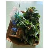 Artificial Flowers & Green Foliage Lot - 1 Box Artificial Flowers & Green Foliage Lot - 1 Box