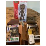 Funko Pop! Marvel  Holiday #399 & 10th Anniversary Gold Chrome #378 Groot Figure