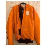 Orange Carhart Full Zip Winter Coat W:Hood Mens Size 4XL (Inner:Outer Pockets)